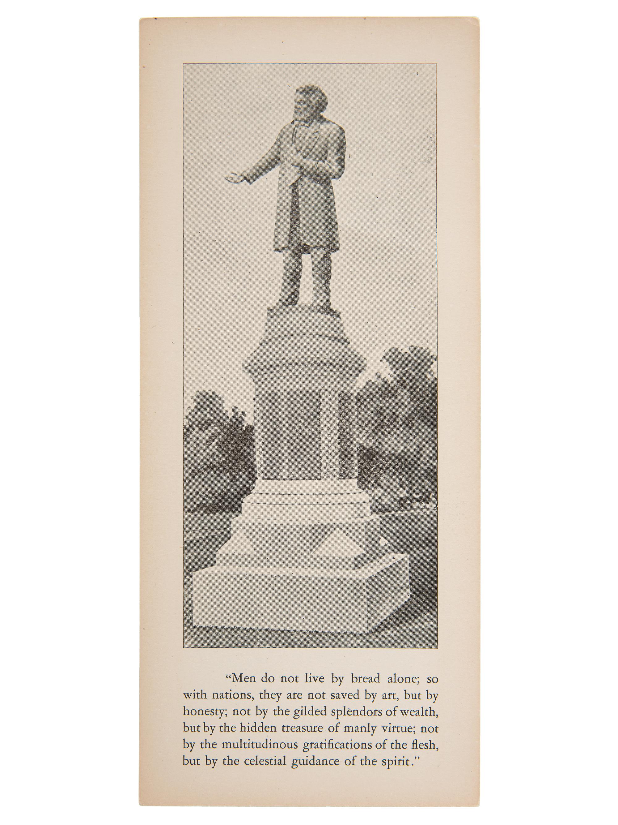 [AFRICAN AMERICANA] -- [DOUGLASS, Frederick (1818-1895)]. Commemoration from the Frederick Douglass Monument, First Public Monument to an African American in the United States. Rochester, NY: ca 1899.