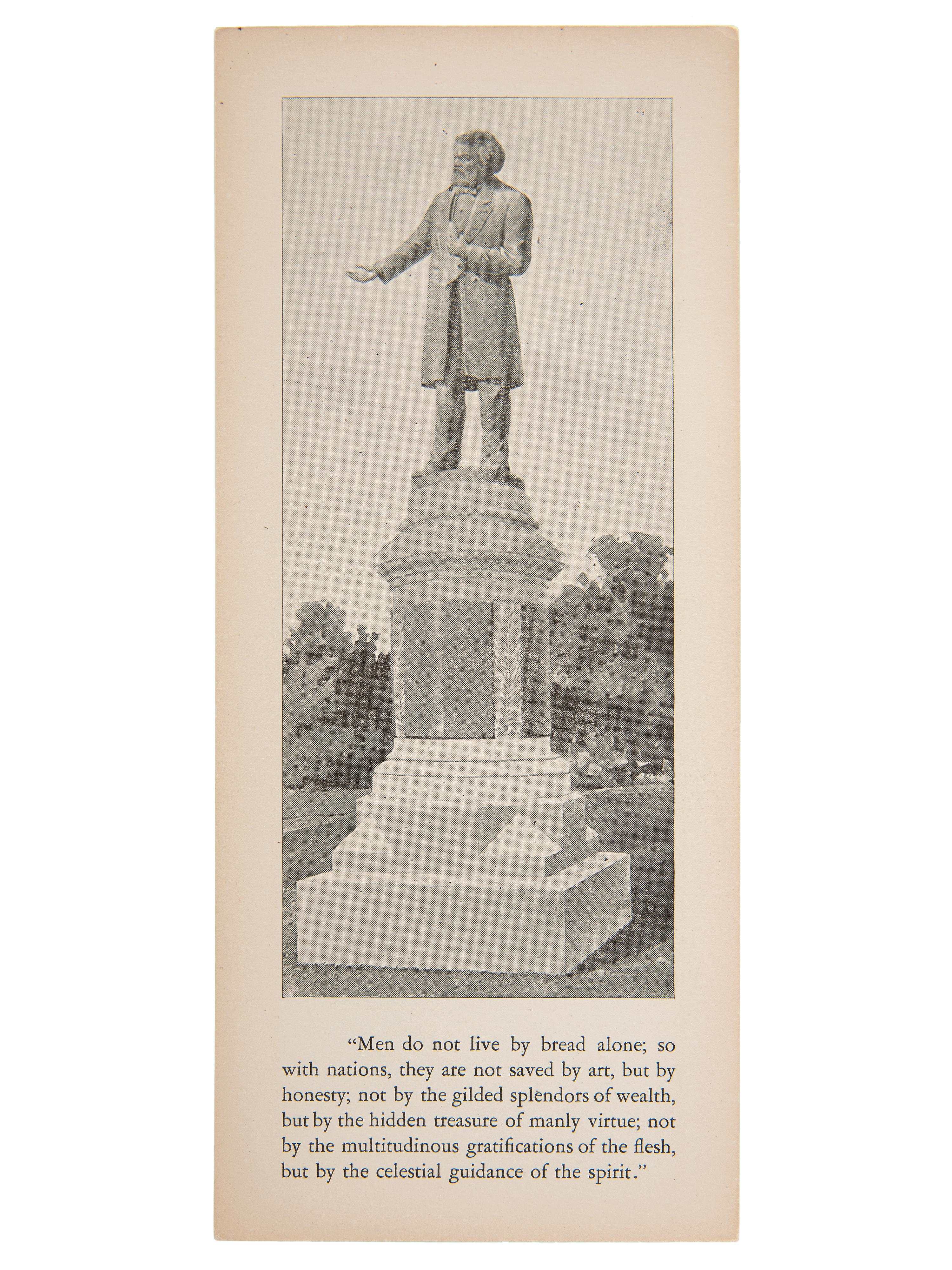 [AFRICAN AMERICANA] -- [DOUGLASS, Frederick (1818-1895)]. Commemoration from the Frederick Douglass Monument, First Public Monument to an African American in the United States. Rochester, NY: ca 1899.
