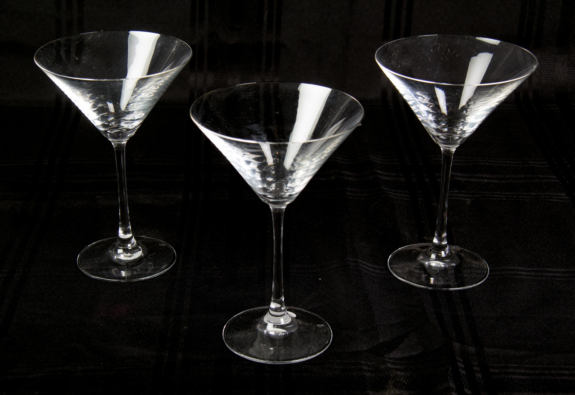 Ten Crystal Martini Glasses Height 7 inches. — 20TH CENTURY