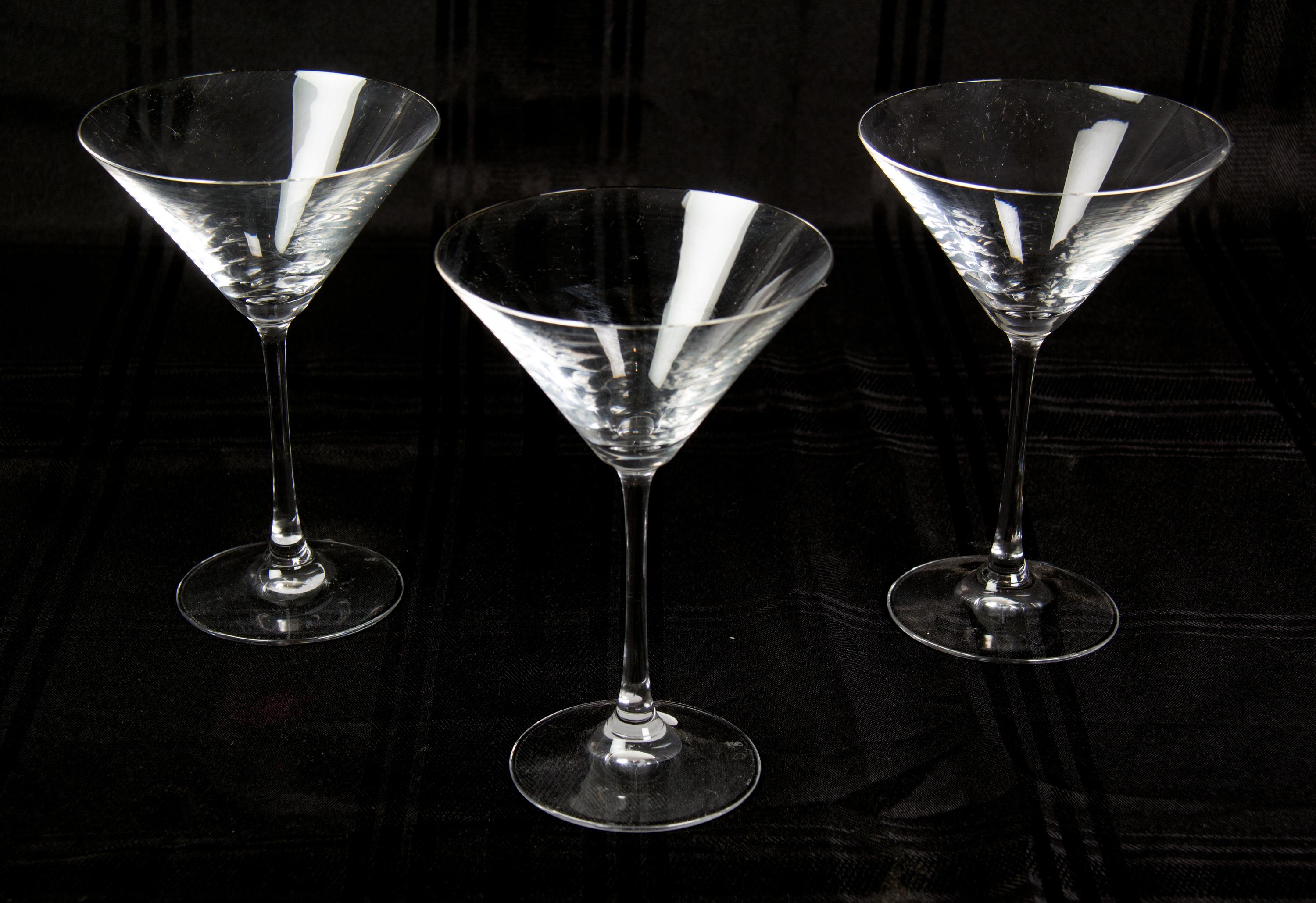 Ten Crystal Martini Glasses Height 7 inches. — 20TH CENTURY