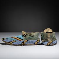 Sioux Beaded Buffalo Hide Moccasins