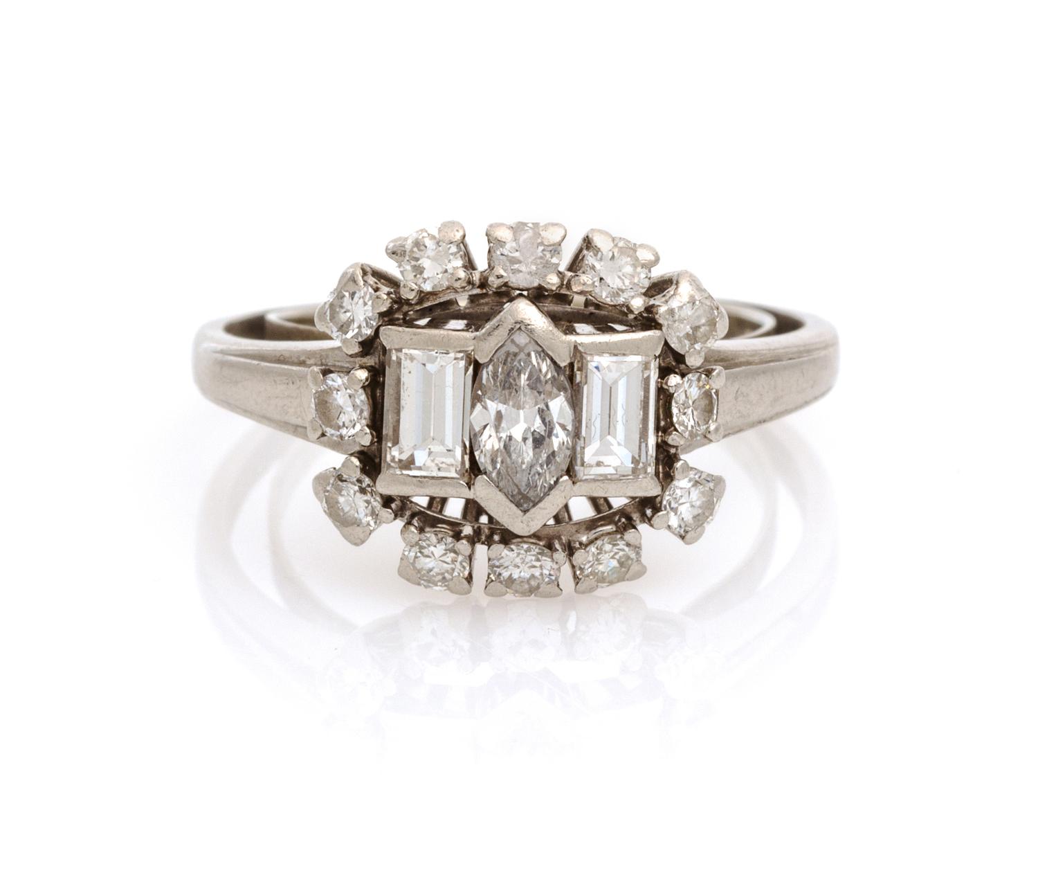 A Platinum and Diamond Ring, 4.30 dwts.