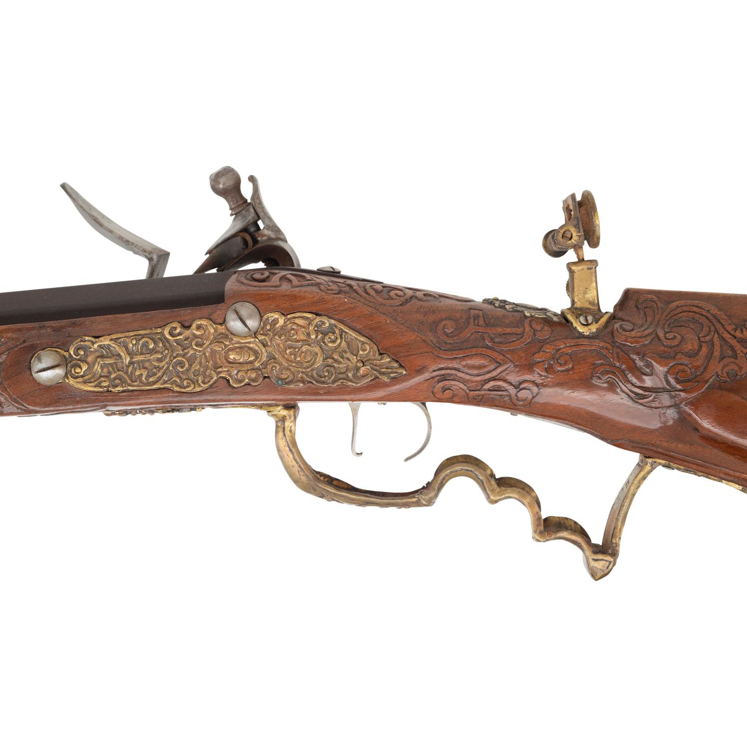 Carved Contemporary Flintlock Jaeger Rifle