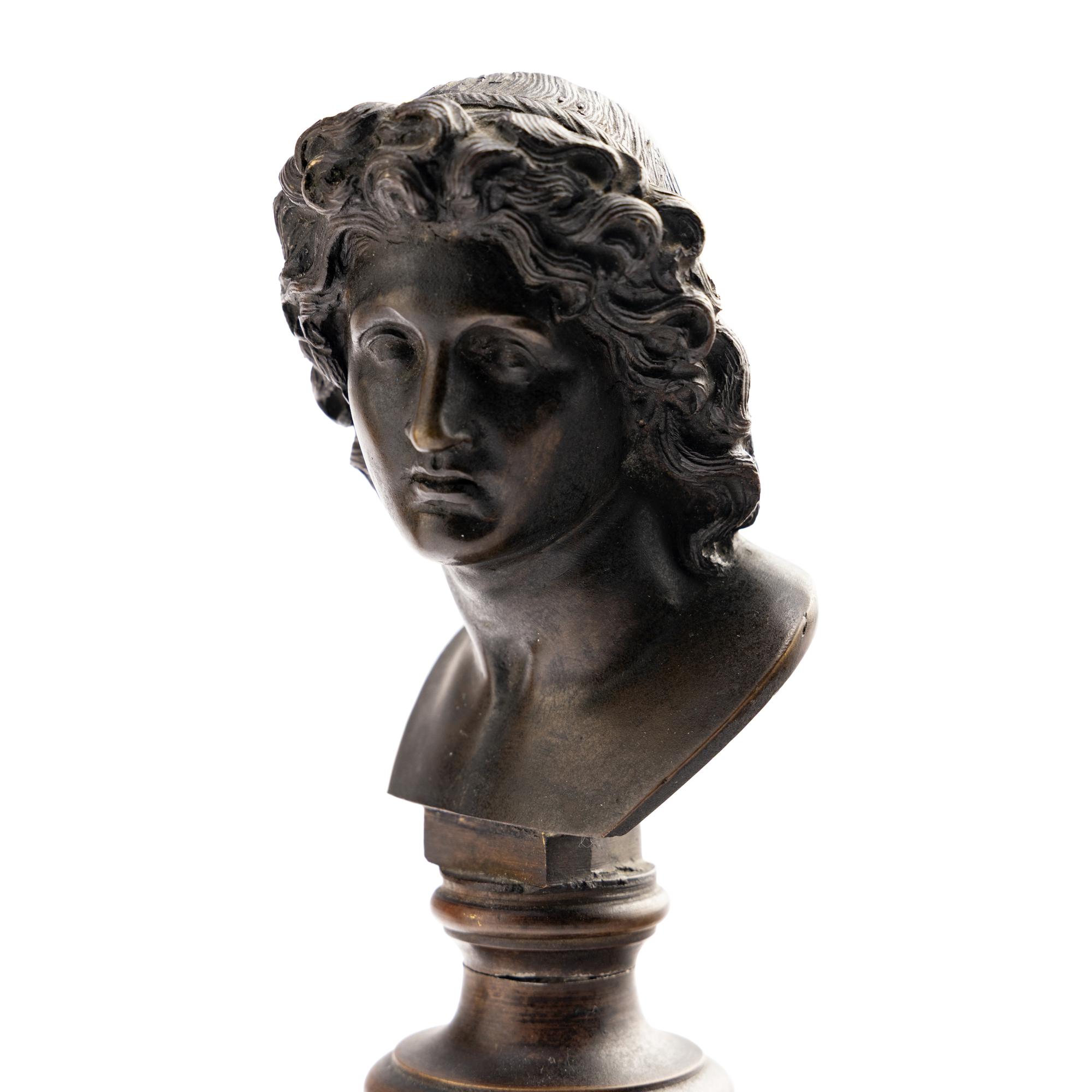 Three Grand Tour Bronze Busts with Marble Bases