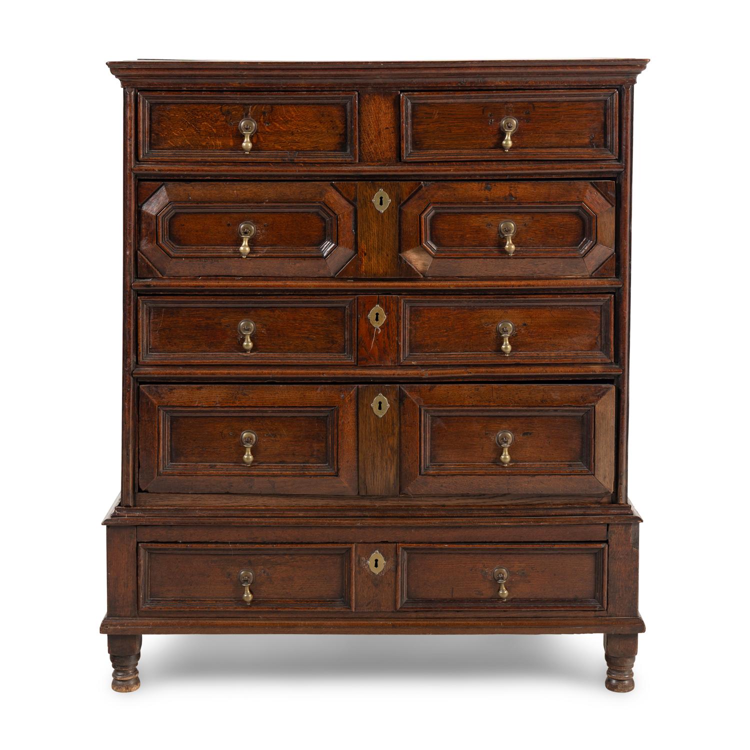 A Charles II Oak Chest of Drawers