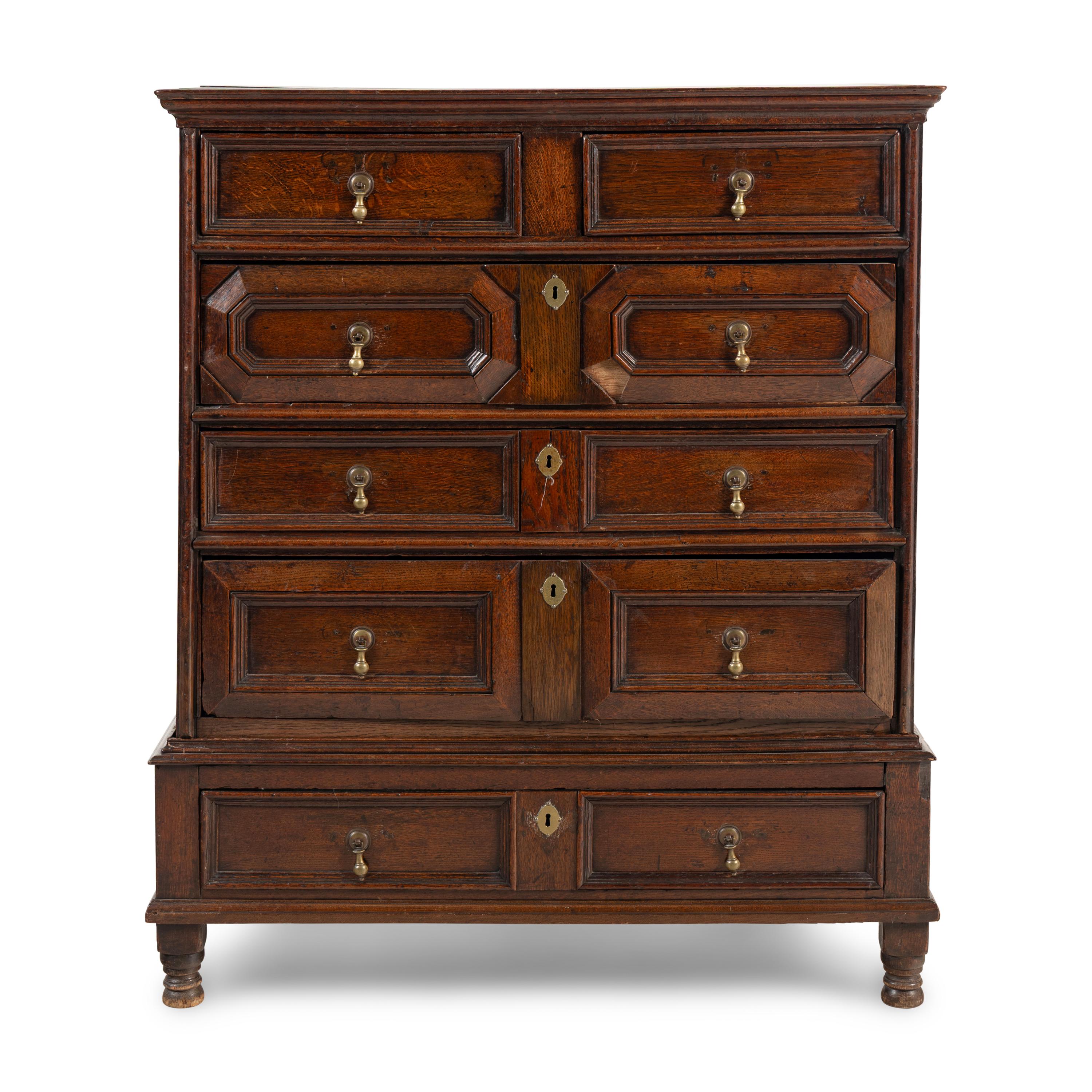 A Charles II Oak Chest of Drawers