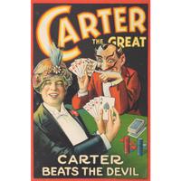 A Carter the Great Lithographic Advertising Window Card