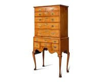 A Queen Anne Maple High Chest of Drawers