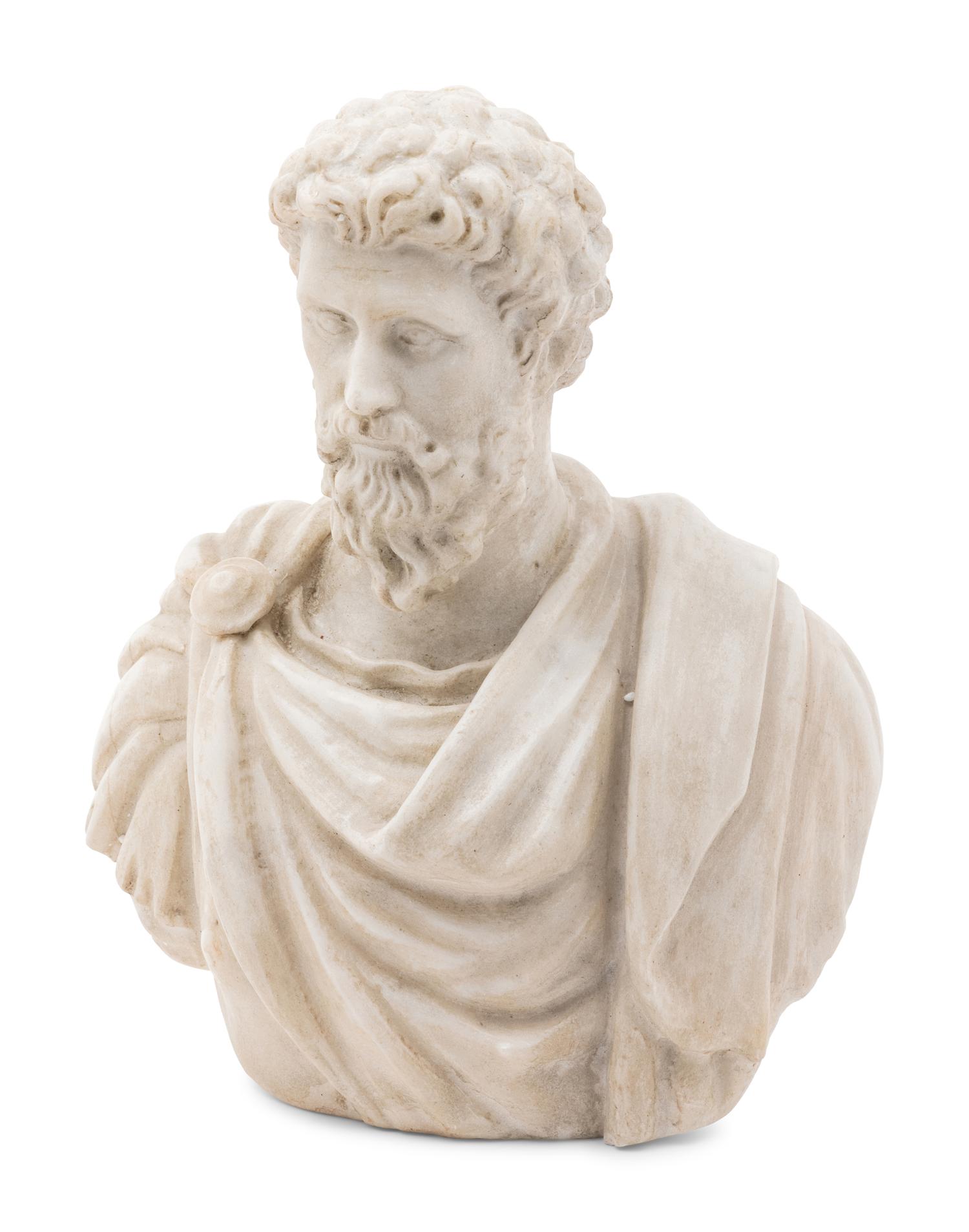 A Carved Marble Bust of Septimius Severus