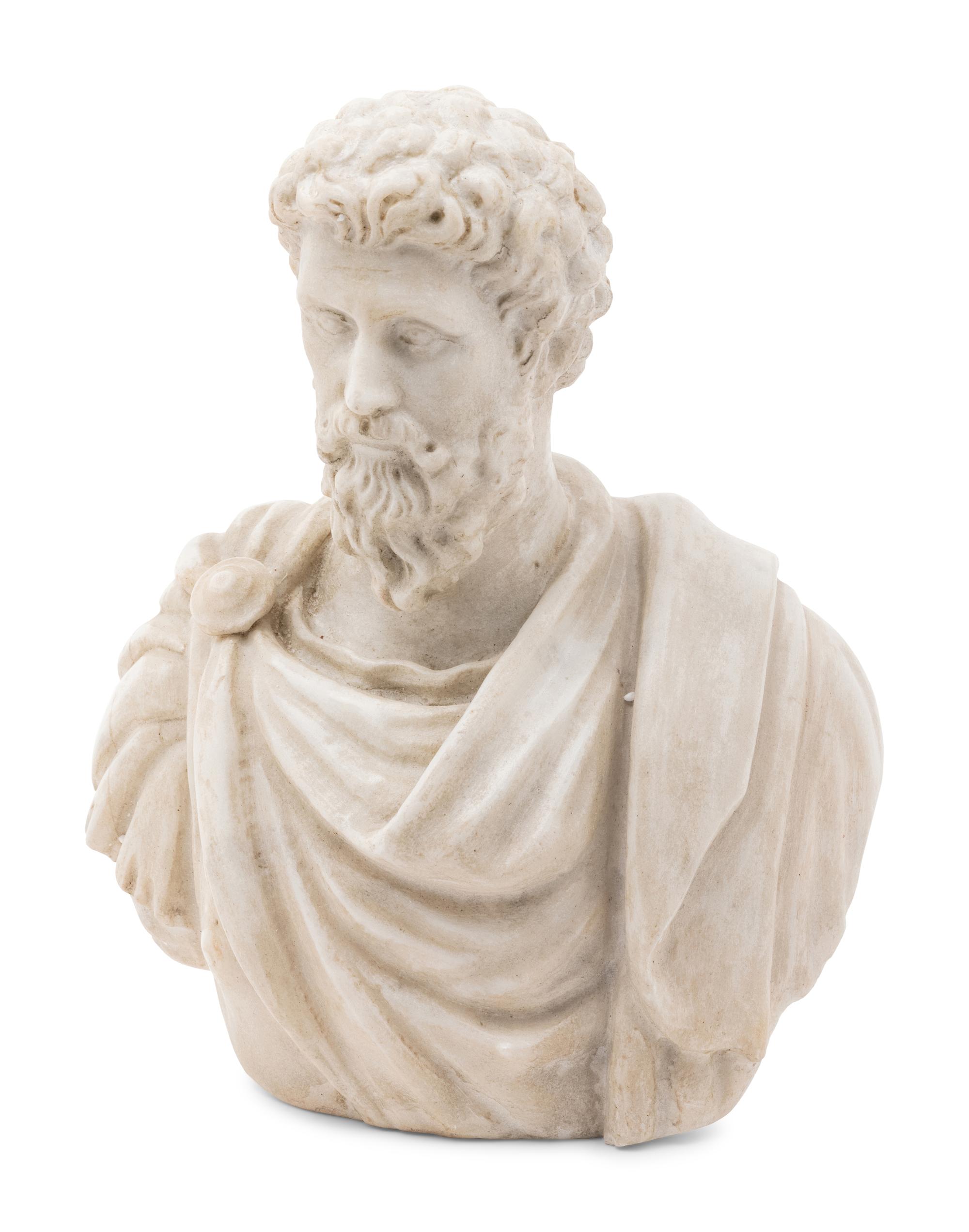 A Carved Marble Bust of Septimius Severus