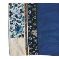 A Chinese Blue Silk Lady's Jacket, Late 19th-Early 20th Century 晚清-民國 藍地團龍紋鑲仙鶴梅花邊女褂