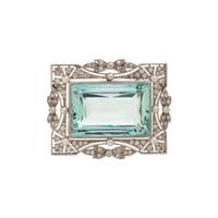 BLACK, STARR & FROST, EDWARDIAN, AQUAMARINE, DIAMOND, AND SEED PEARL BROOCH