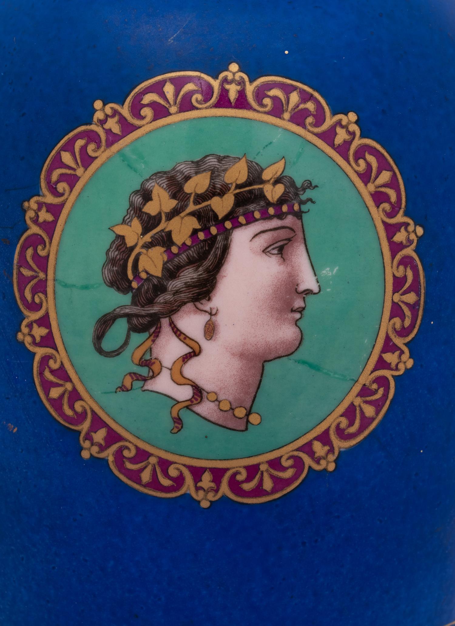 A Continental Painted Porcelain Vase