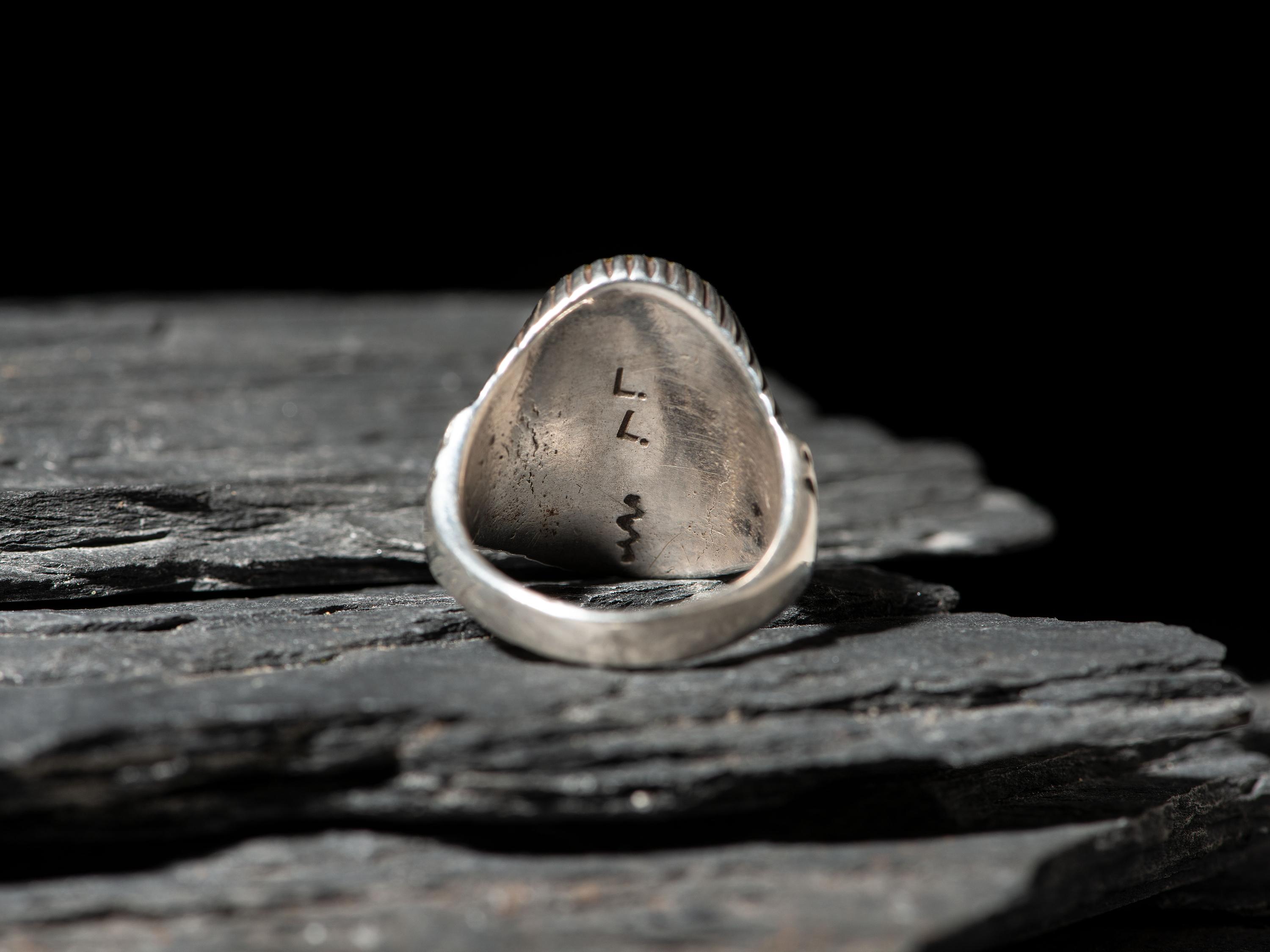 Silver and Morenci Turquoise Ring