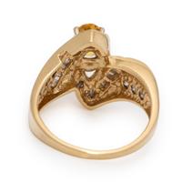 Yellow Sapphire, Diamond, and Yellow Gold Ring