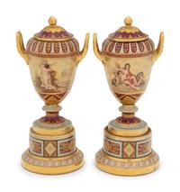 A Pair of Vienna Porcelain Urns