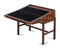 A Regency Mahogany and Brass-Banded Campaign Writing Slope