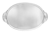 A Danish Silver Tray, Georg Jensen Silversmithy, Copenhagen, 1945-77, Blossom pattern, of oval form having a spot-hammered finish, the