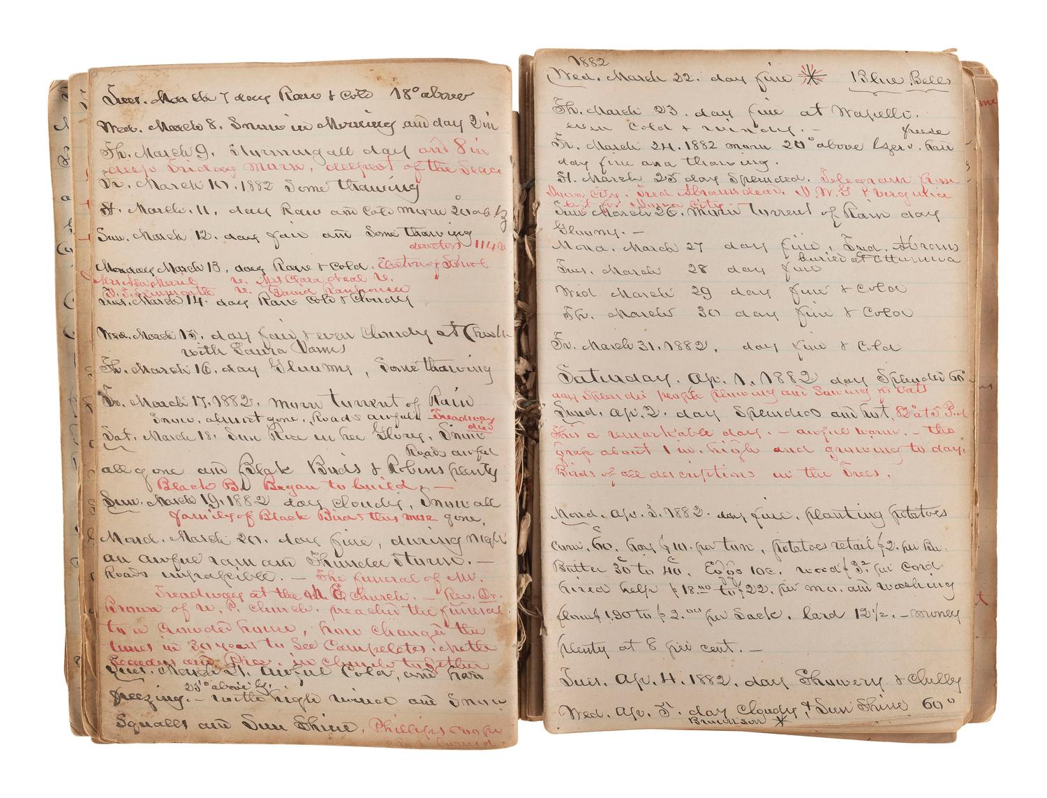 [WESTWARD EXPANSION]. A collection of 19th century diaries, journals, and letters highlighted by the Weldon family settlers' archive.