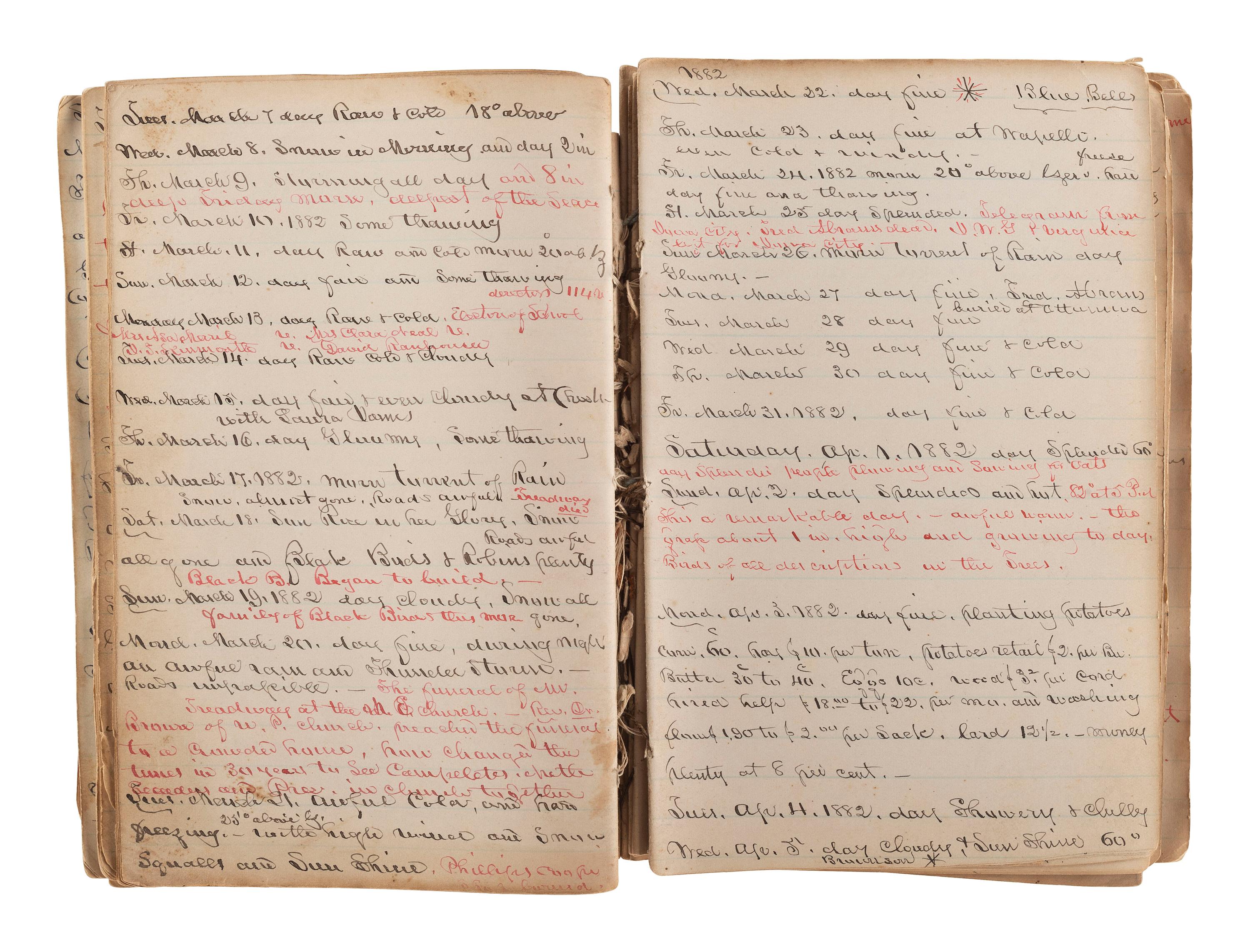 [WESTWARD EXPANSION]. A collection of 19th century diaries, journals, and letters highlighted by the Weldon family settlers' archive.