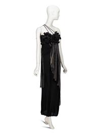 Zandra Rhodes, Black Painted Silk Evening Dress