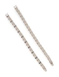 OSCAR HEYMAN, PAIR OF DIAMOND AND SAPPHIRE 'CORNUCOPIA' BRACELETS