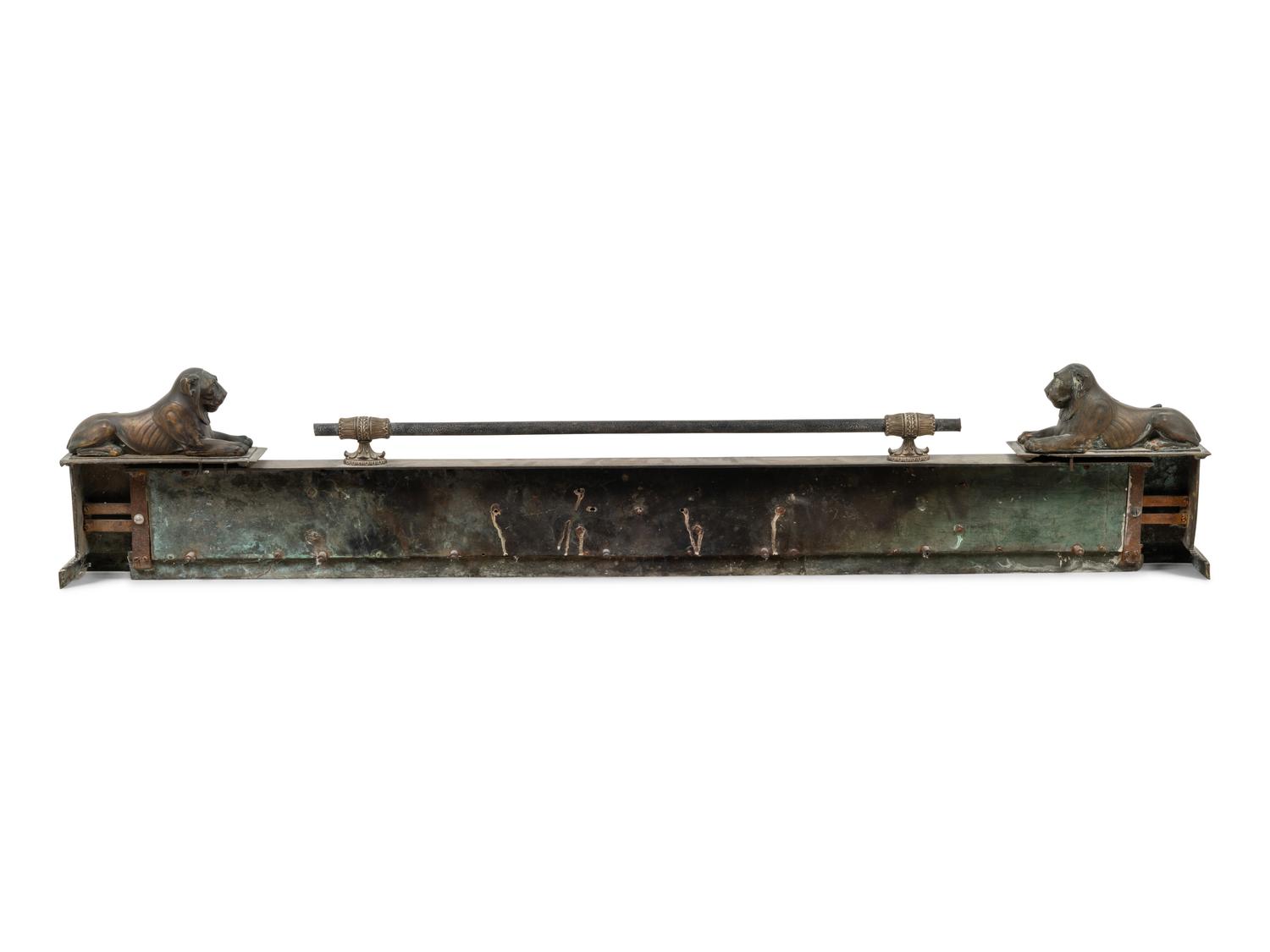 An Empire Style Gilt Bronze Fire Fender