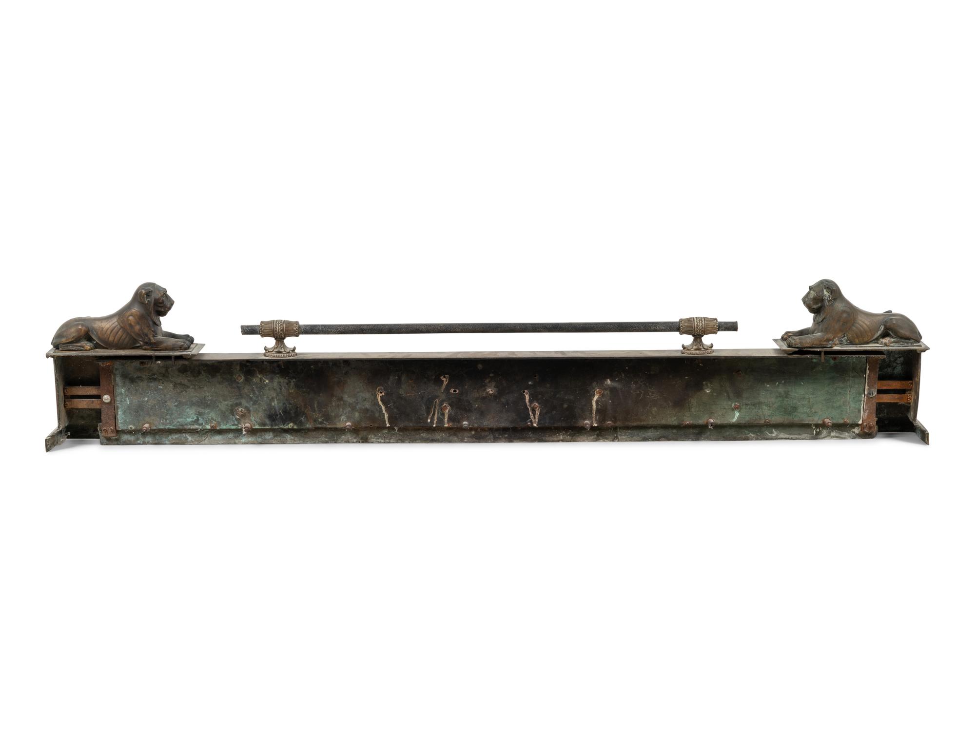 An Empire Style Gilt Bronze Fire Fender