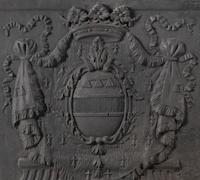 A French Cast Iron Chimney Back from Château de Roucy