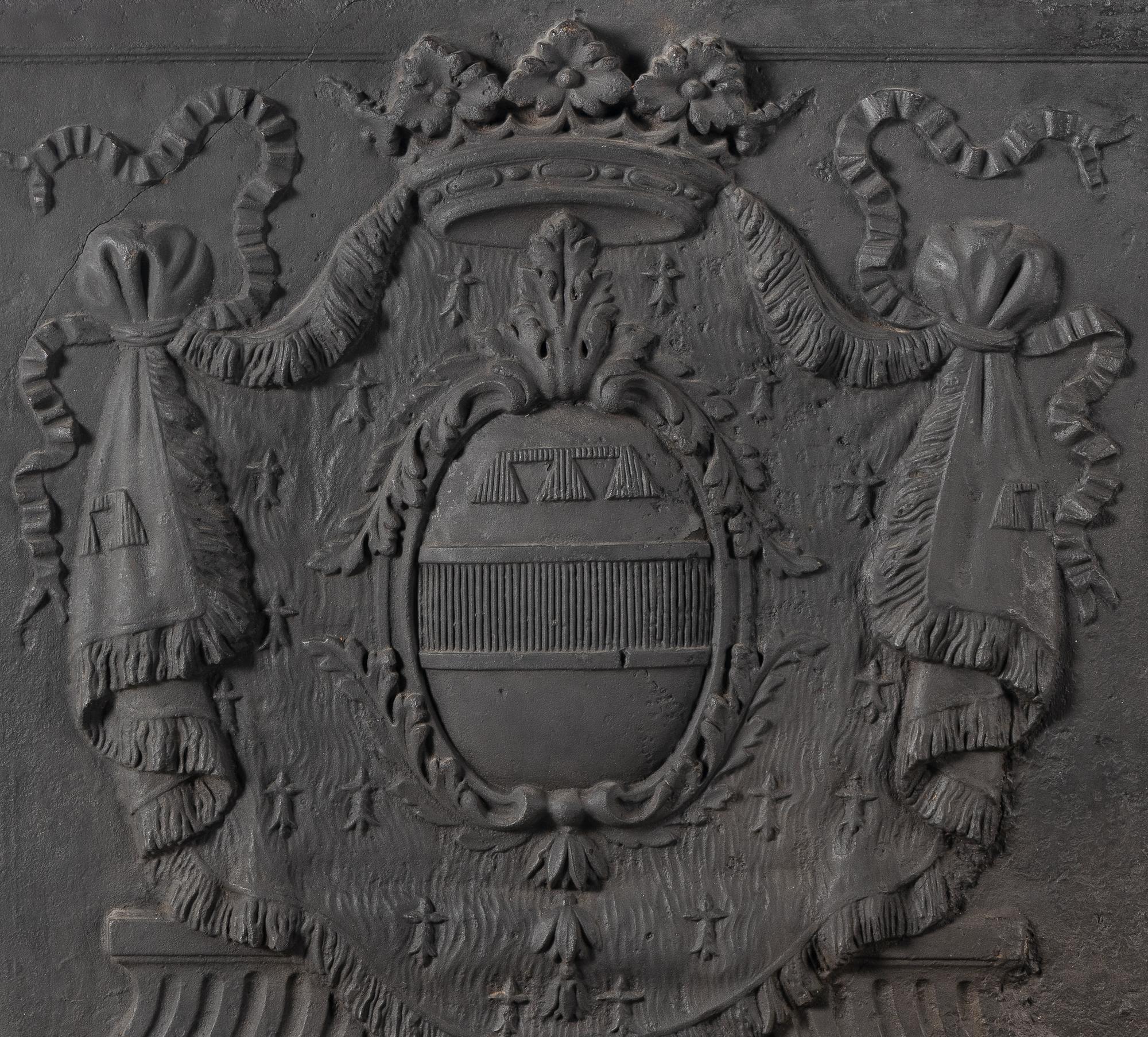 A French Cast Iron Chimney Back from Château de Roucy