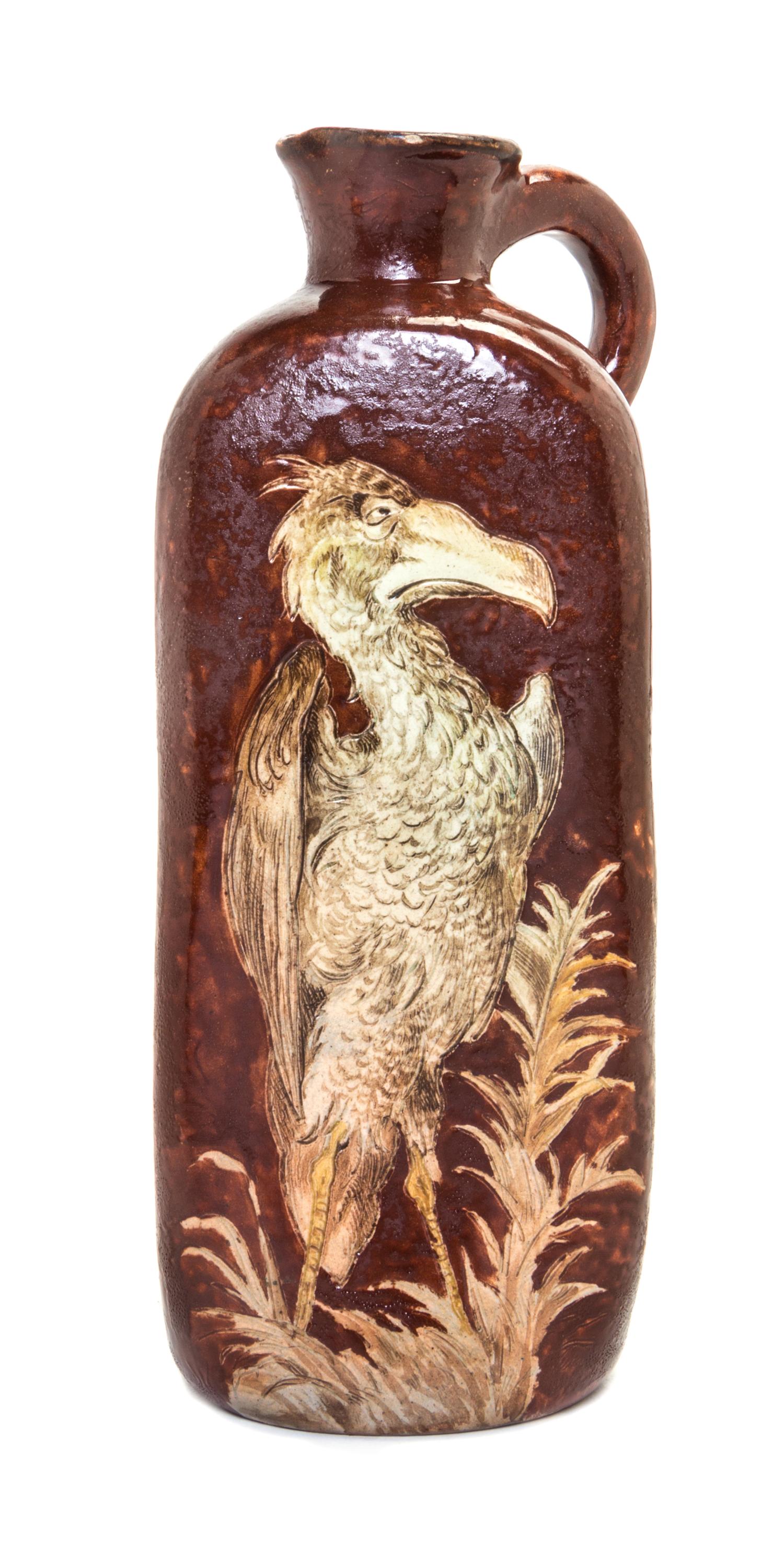 A Martin Brothers Salt Glazed Stoneware Ewer Height 9 1/2 inches. — CIRCA 1898