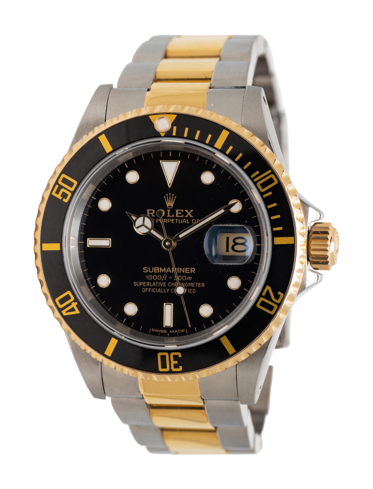ROLEX, REF. 16613 STAINLESS STEEL AND 18K YELLOW GOLD 'SUBMARINER' WATCH