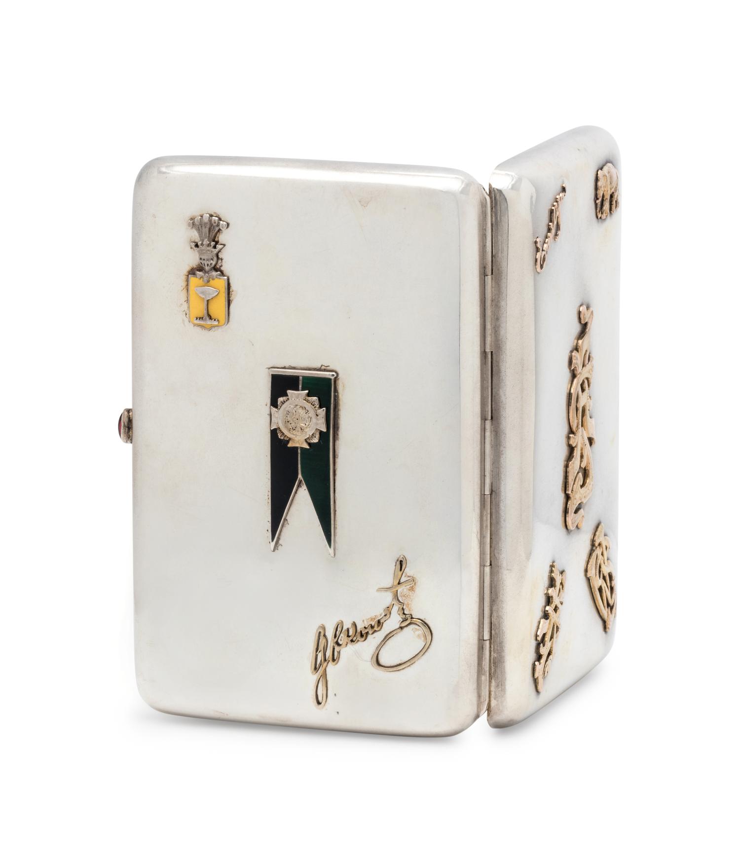 A Russian Silver and Gold Mounted Cigarette Case