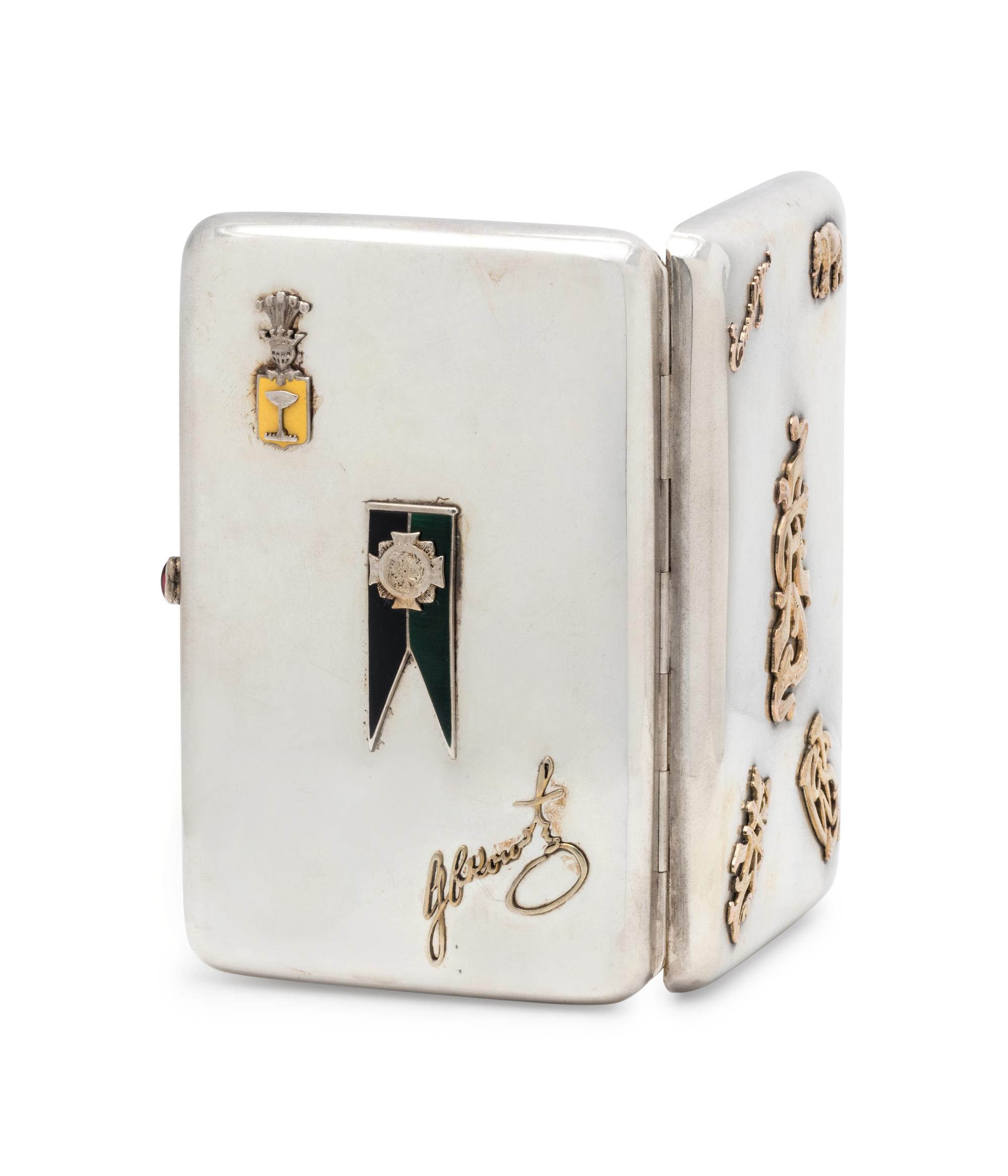 A Russian Silver and Gold Mounted Cigarette Case