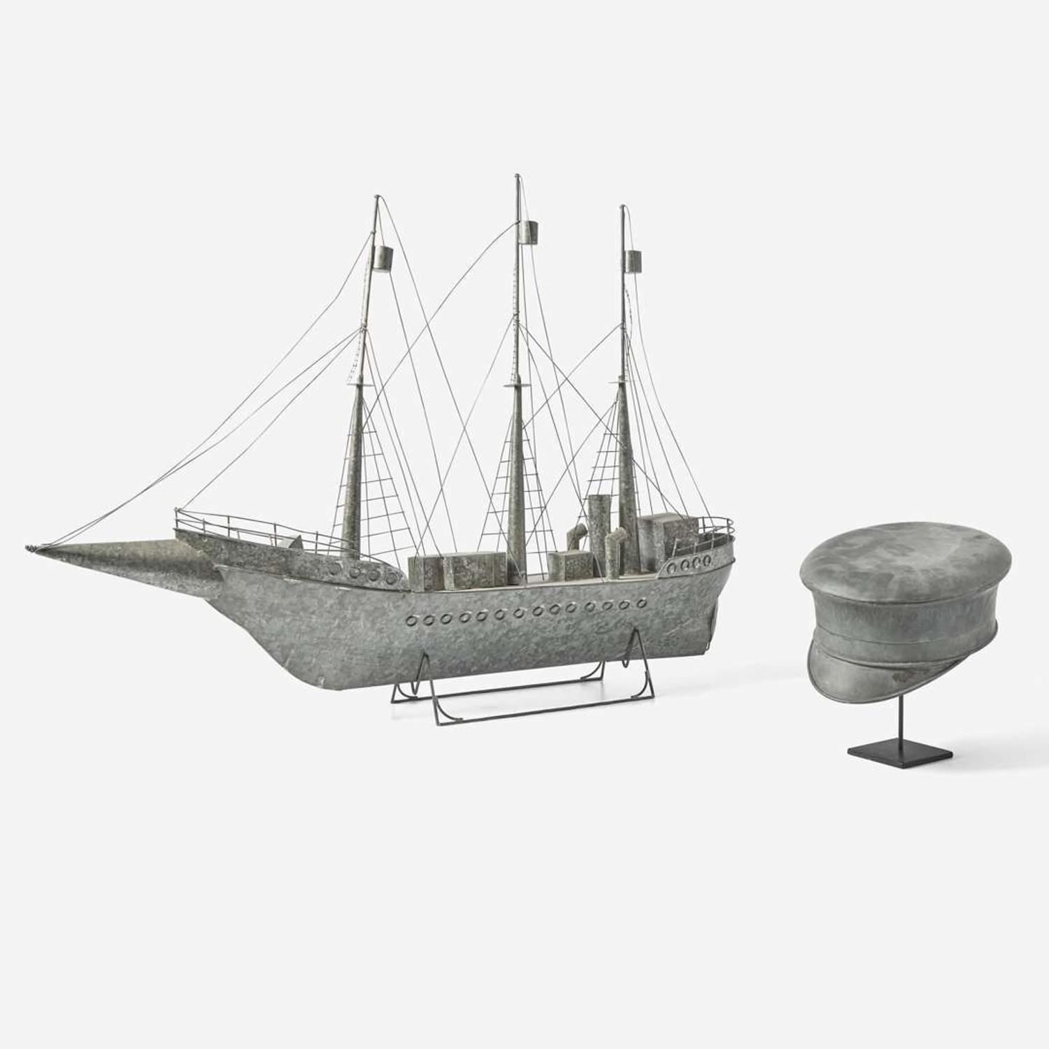 A tinware anniversary cap and ship 19th and 20th century
