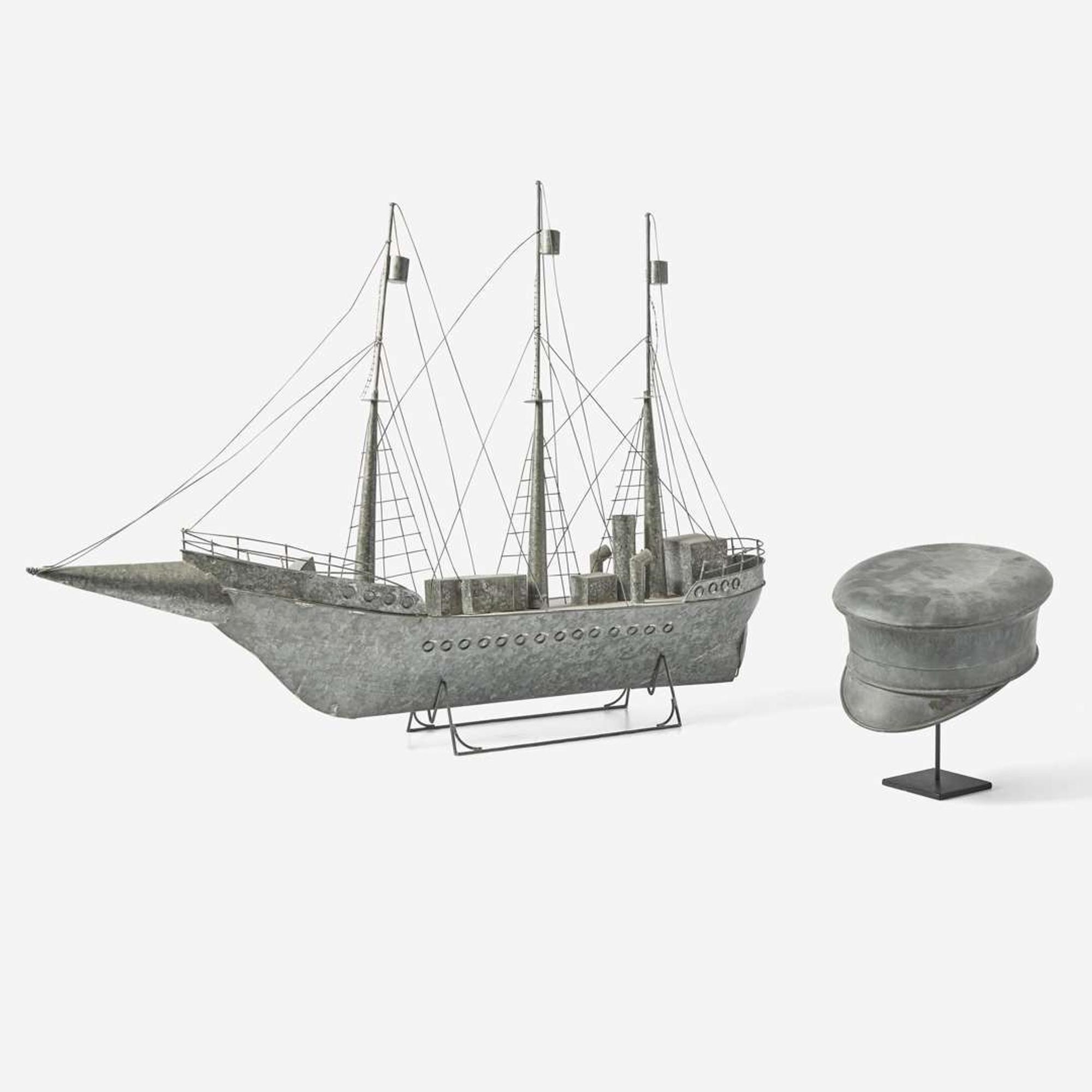 A tinware anniversary cap and ship 19th and 20th century