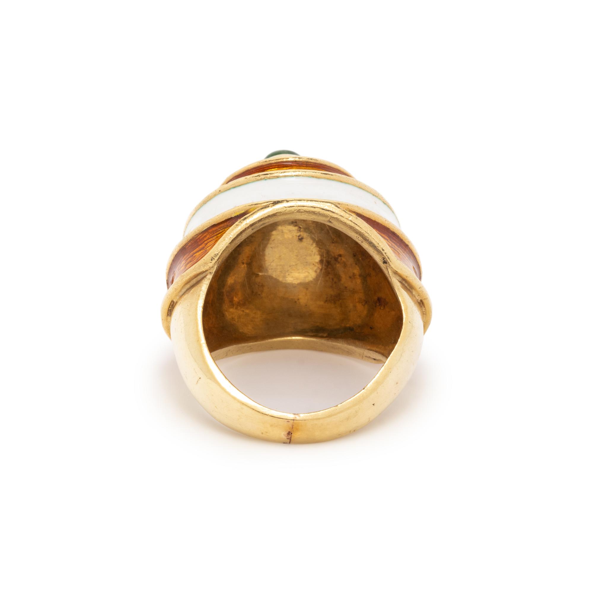 ENAMEL AND SERPENTINE RING