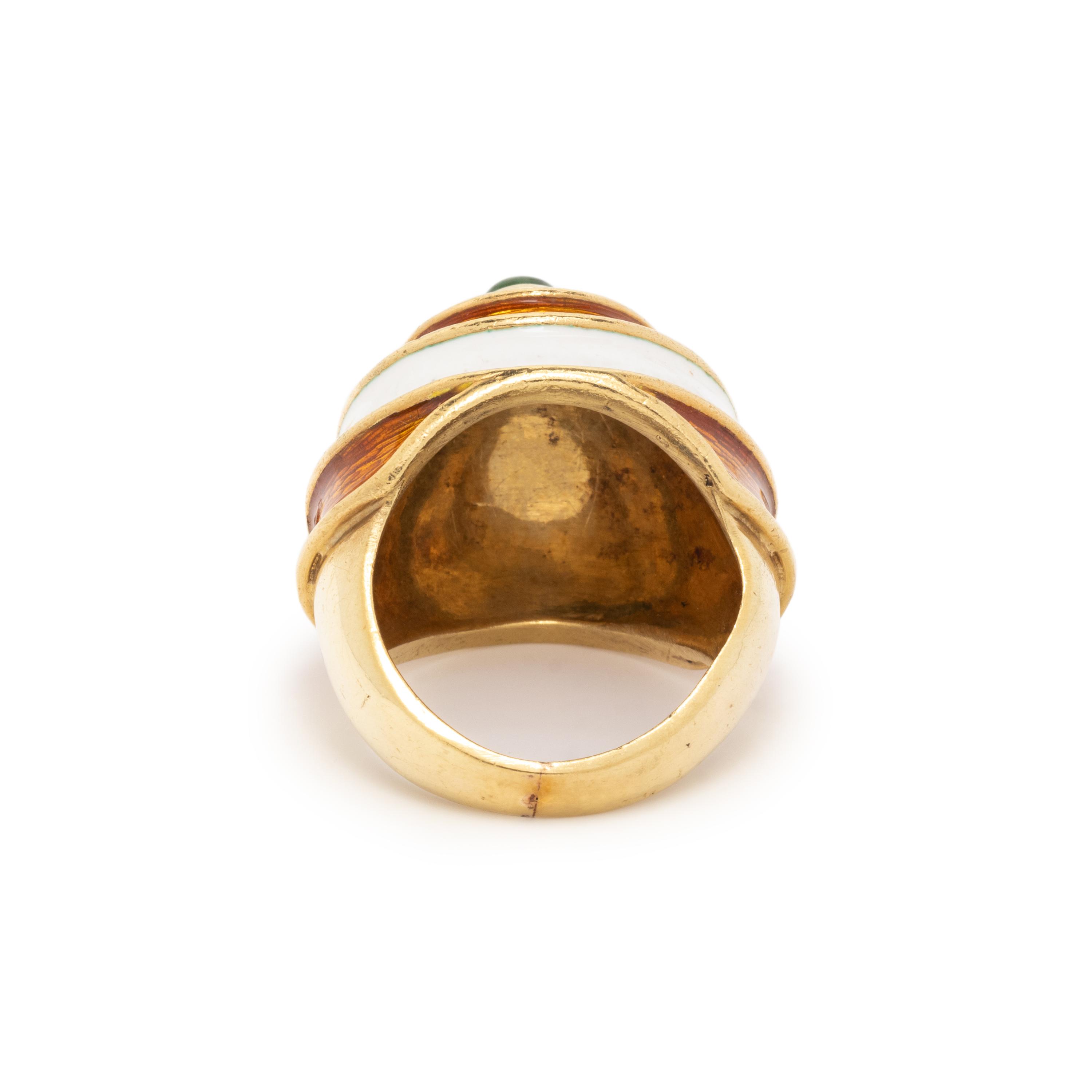 ENAMEL AND SERPENTINE RING