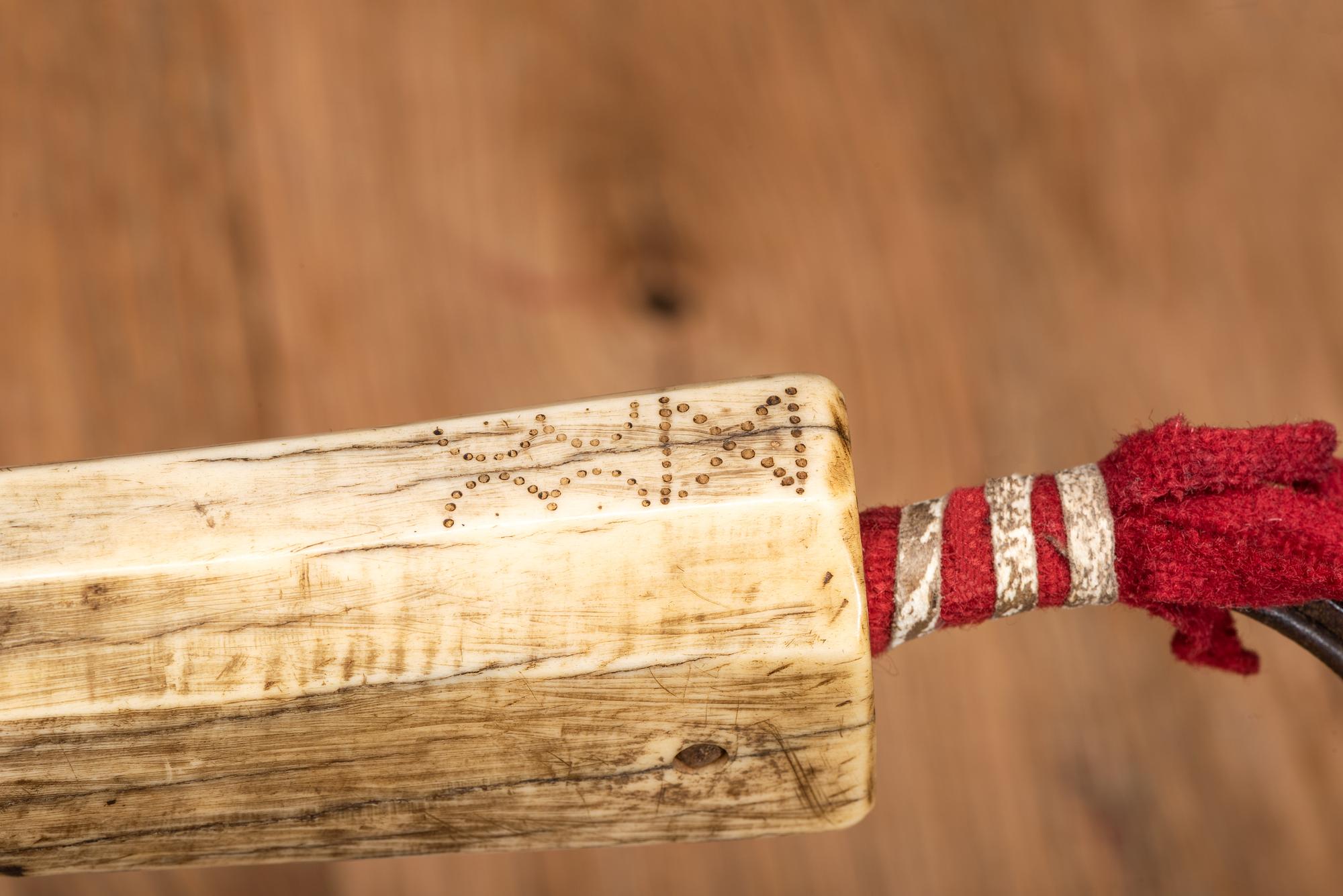 Northern Plains Elk Antler Quirt, with Decorations