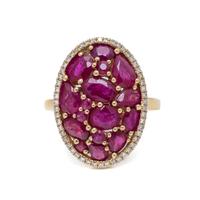 EFFY, RUBY, DIAMOND, AND YELLOW GOLD RING
