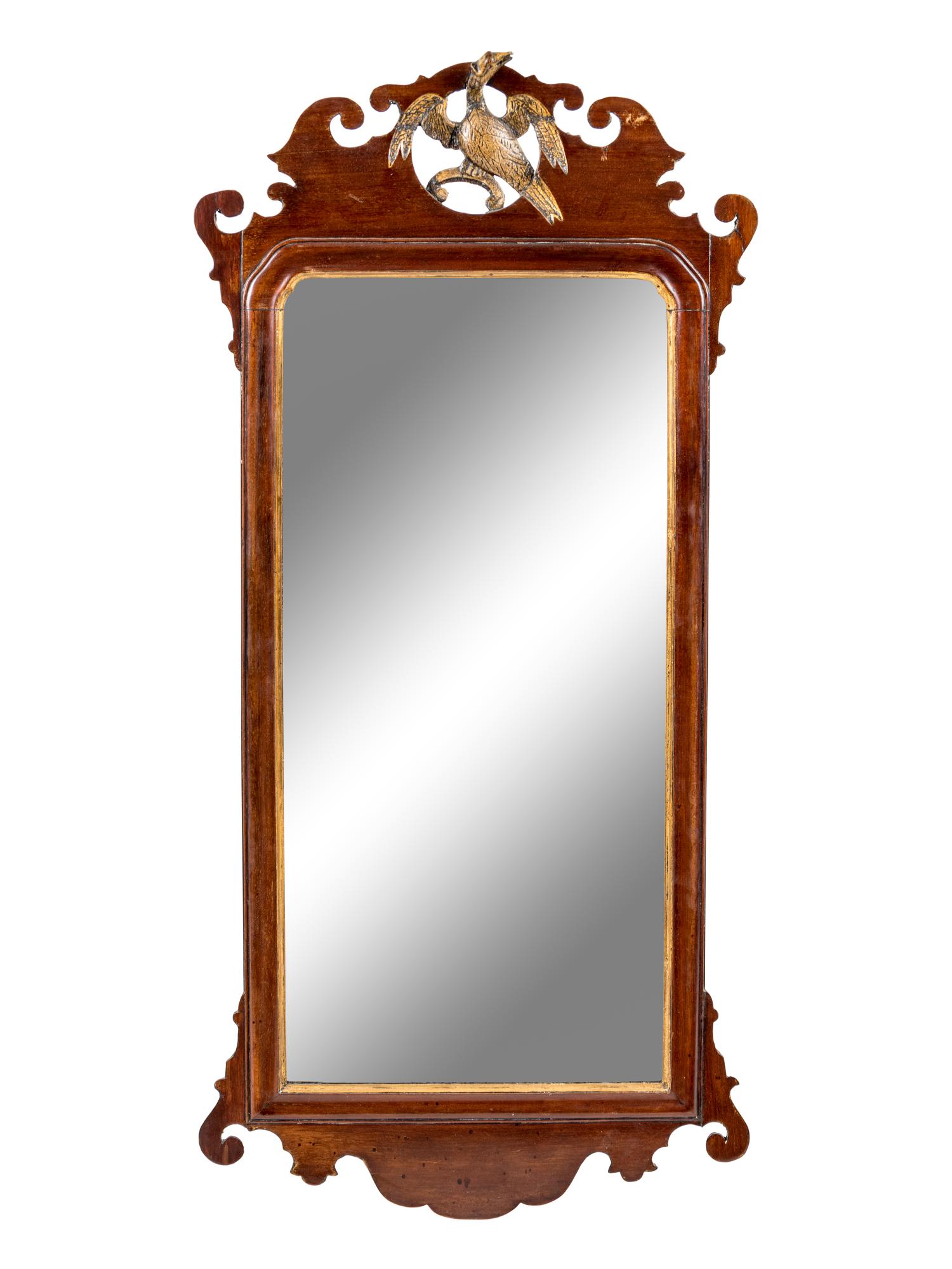 A Chippendale Style Parcel Gilt Mahogany Mirror