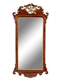 A Chippendale Style Parcel Gilt Mahogany Mirror