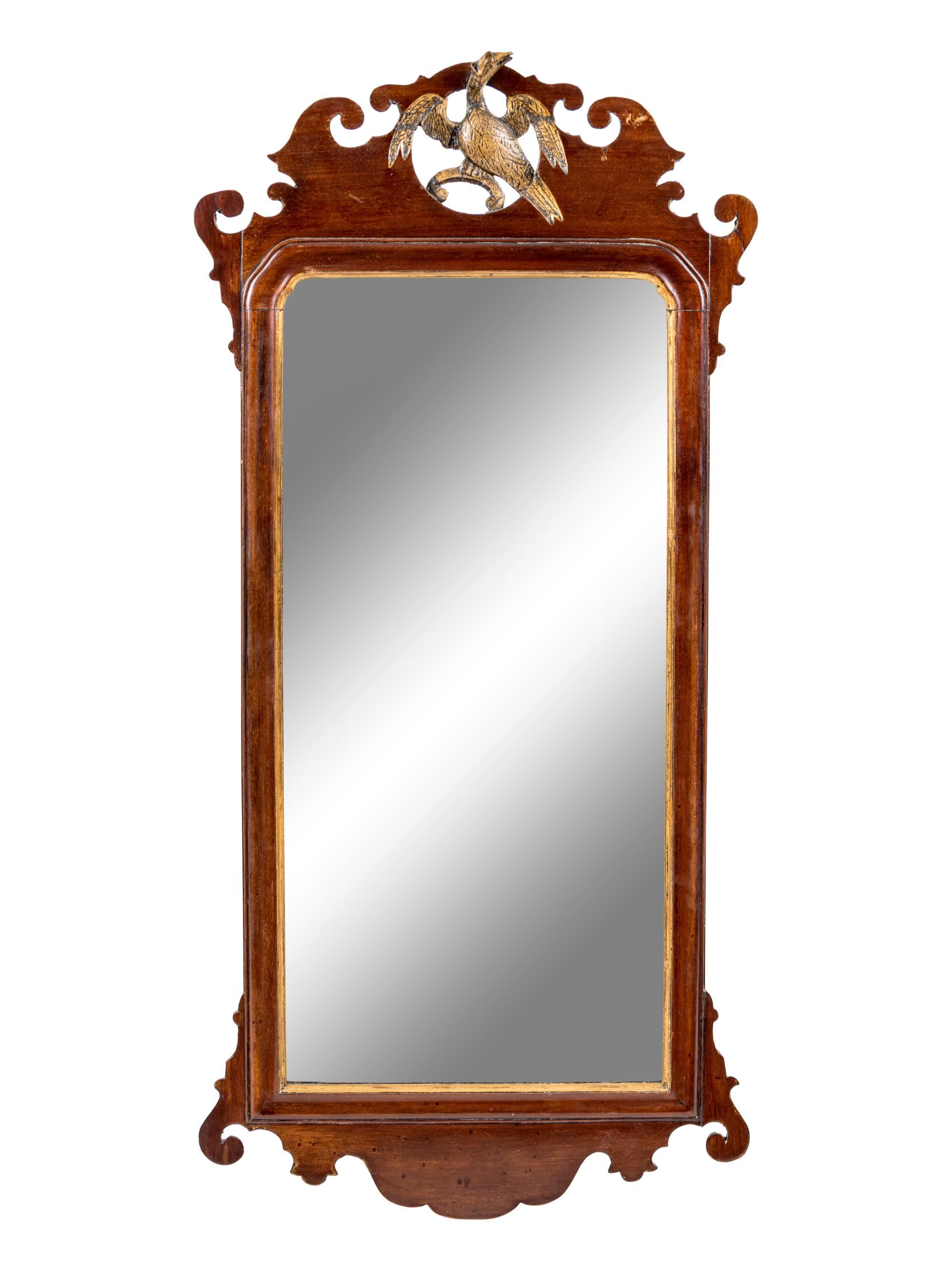 A Chippendale Style Parcel Gilt Mahogany Mirror