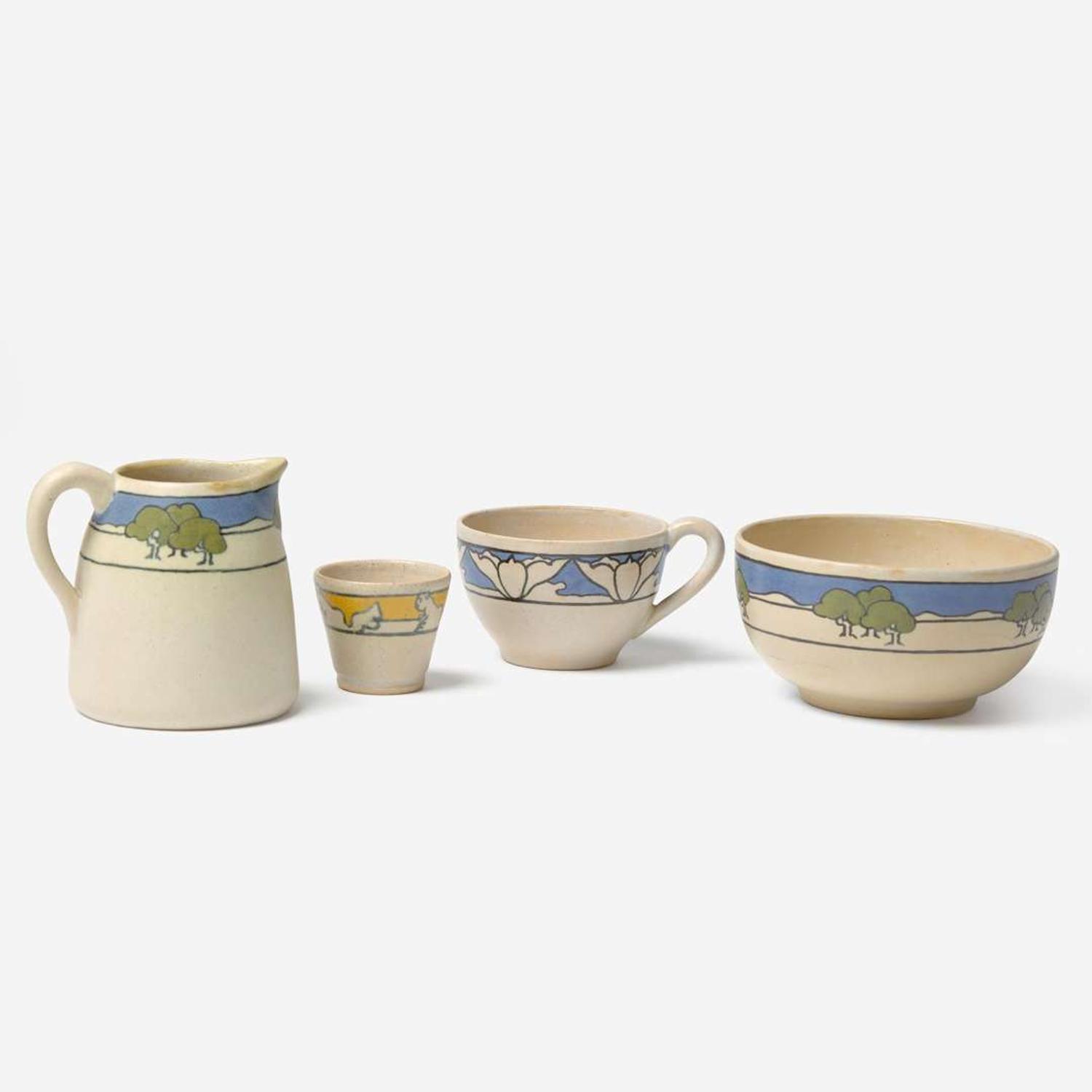Saturday Evening Girls (American, active 1908-1942) Group of White Ground Works, Paul Revere Pottery, USA, 1914