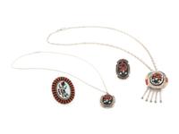 Zuni Silver and Mosaic Inlay Mudhead and Rainbow Guardian Jewelry