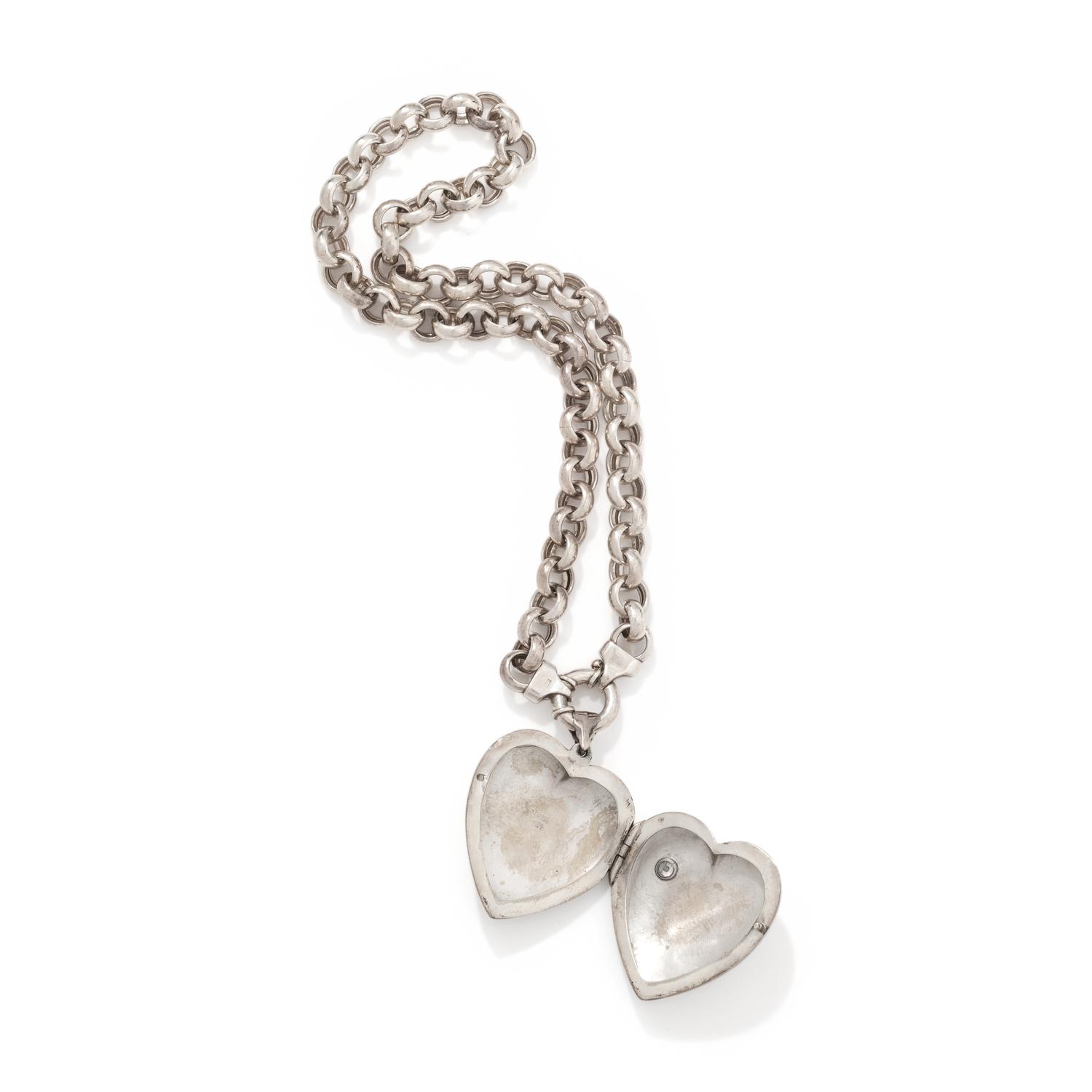 STERLING SILVER HEART LOCKET NECKLACE
