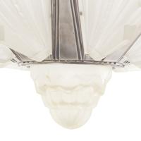 French Art Deco 20th Century — Frosted Glass Chandelier
