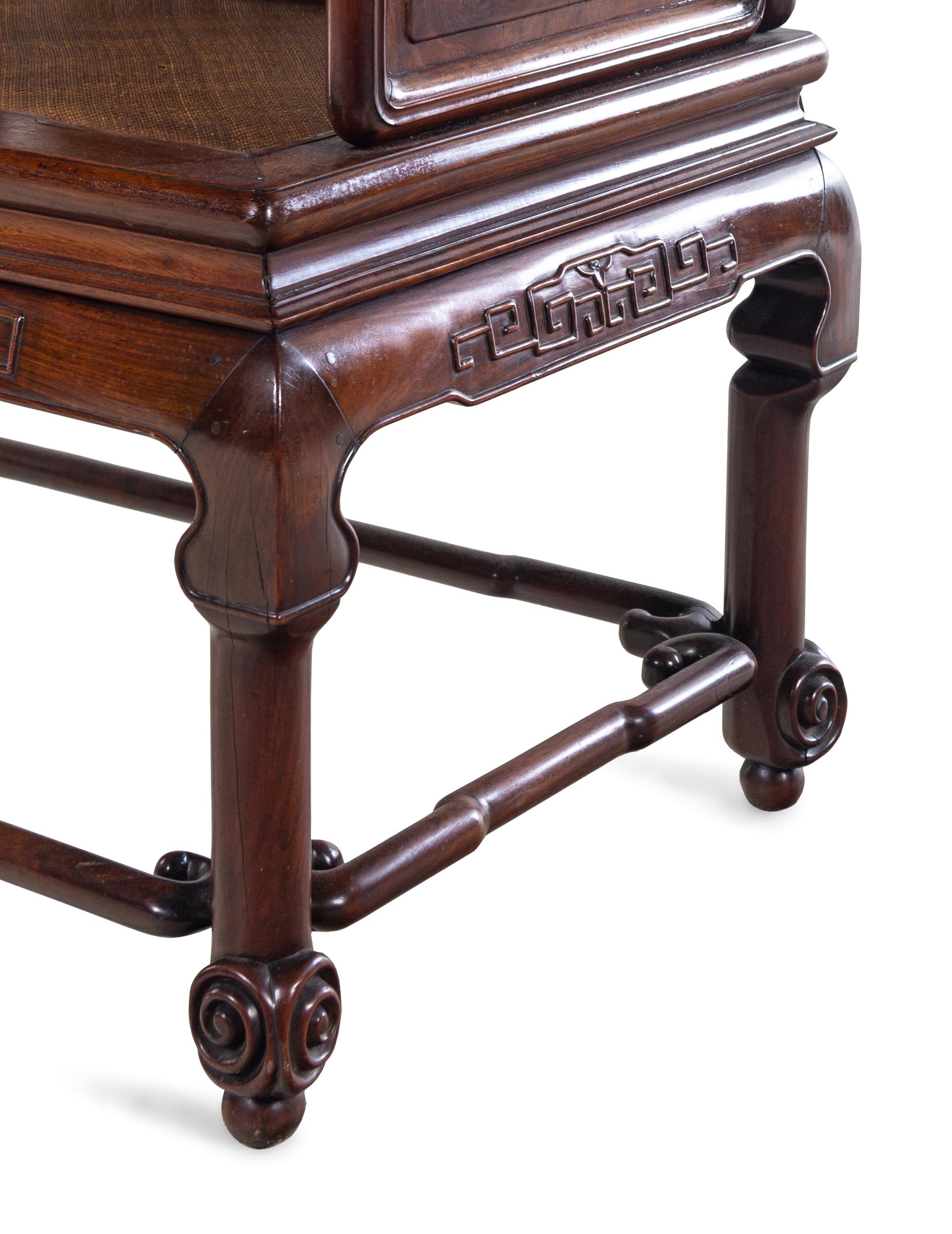 A Burlwood Inset Hardwood Settee