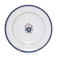 A Lowestoft Porcelain Armorial Plate Diameter 10 inches.