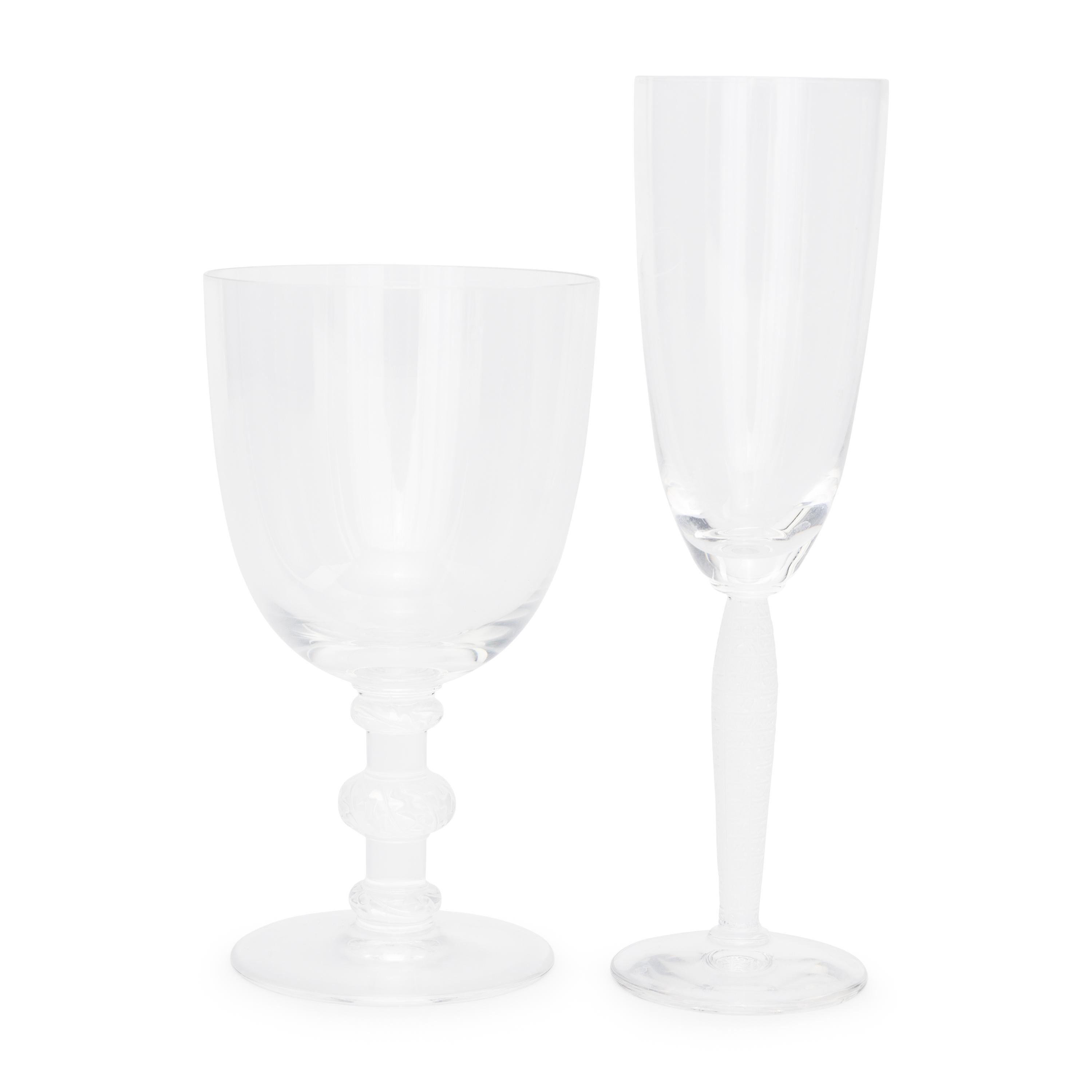 A Lalique Louvre Stemware Service